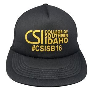 CSI College Of Southern Idaho #CSISB16 Trucker Hat Black OS Adjustable Mesh Back